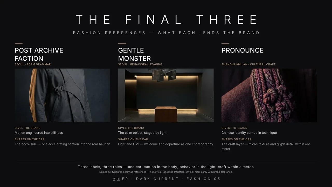 Dark Current presentation, slide 11: The final three