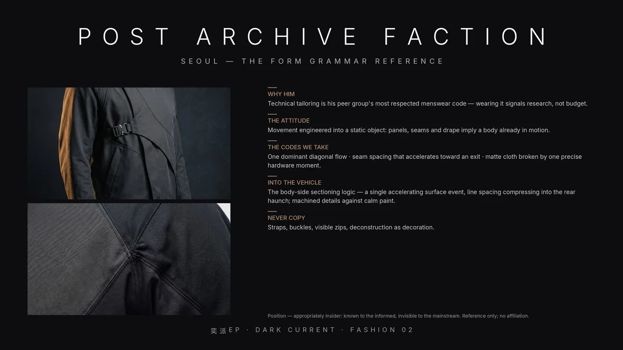 Dark Current presentation, slide 12: Post Archive Faction