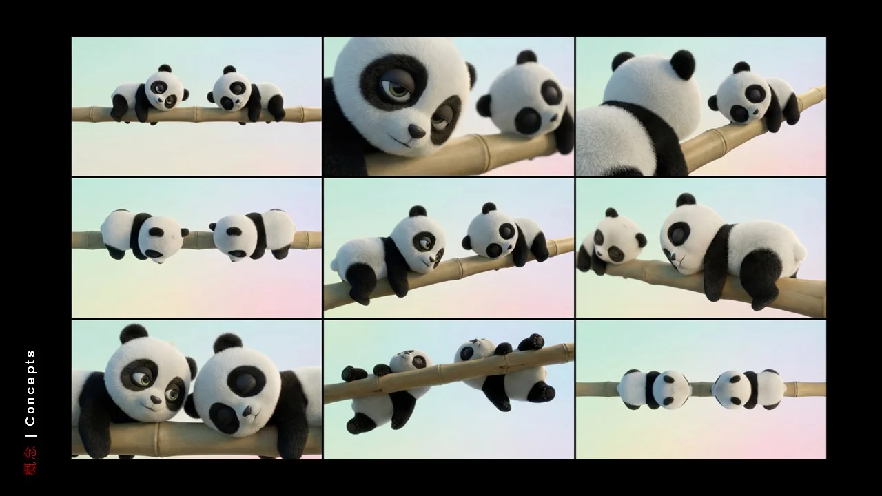 Dongfeng/Huawei · Panda — Panda — Bamboo perch — camera contact sheet