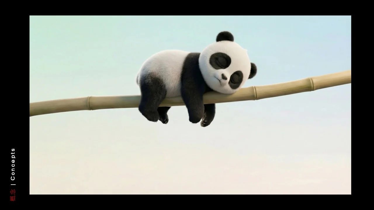 Dongfeng/Huawei · Panda — Panda — Bamboo perch — single-character pose