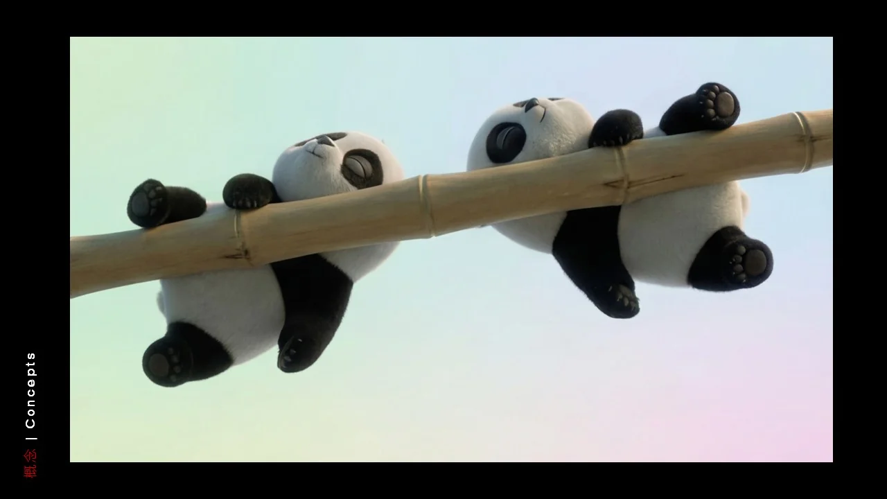 Dongfeng/Huawei · Panda — Panda — Bamboo perch — low camera view