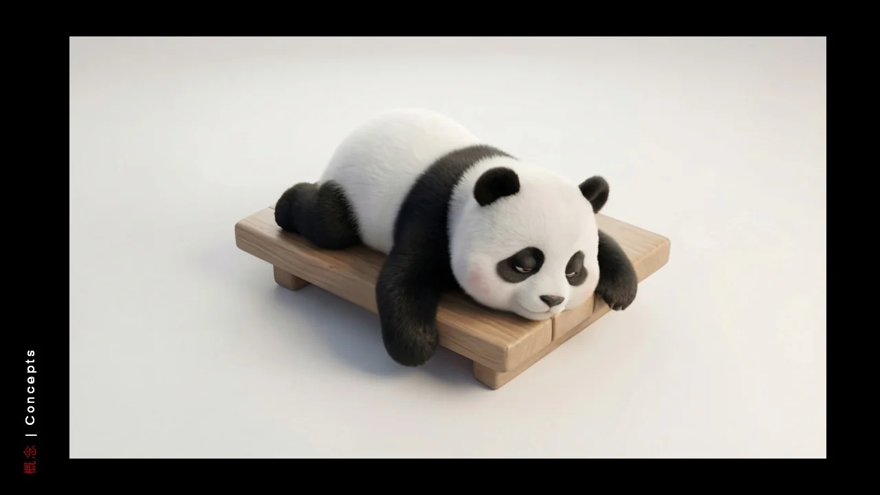 Dongfeng/Huawei · Panda — Panda — Resting pose — three-quarter view