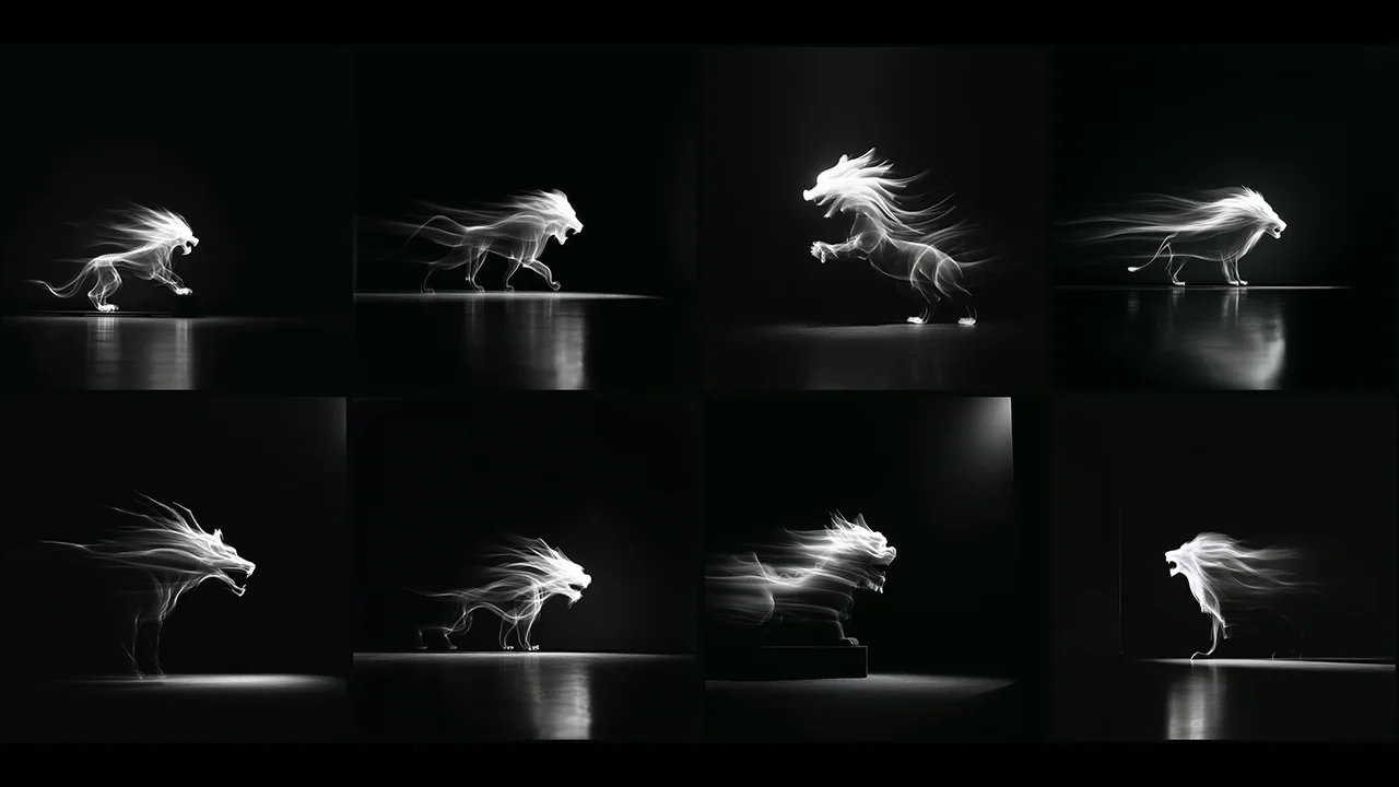 M-HERO Model B — Lion — white projection exploration