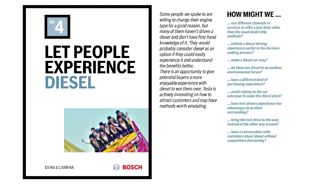 Opportunity — let people experience diesel