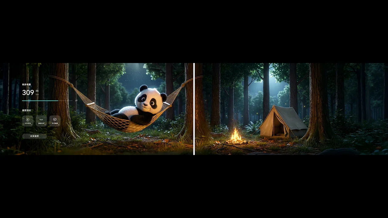 M8 — Panda — Camping Mode night interface variation