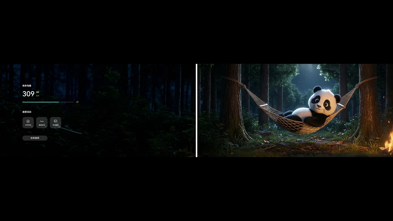 M8 — Panda — Camping Mode night interface