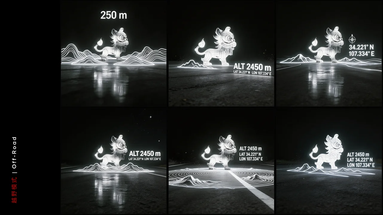 Model B — Lion — off-road information projection